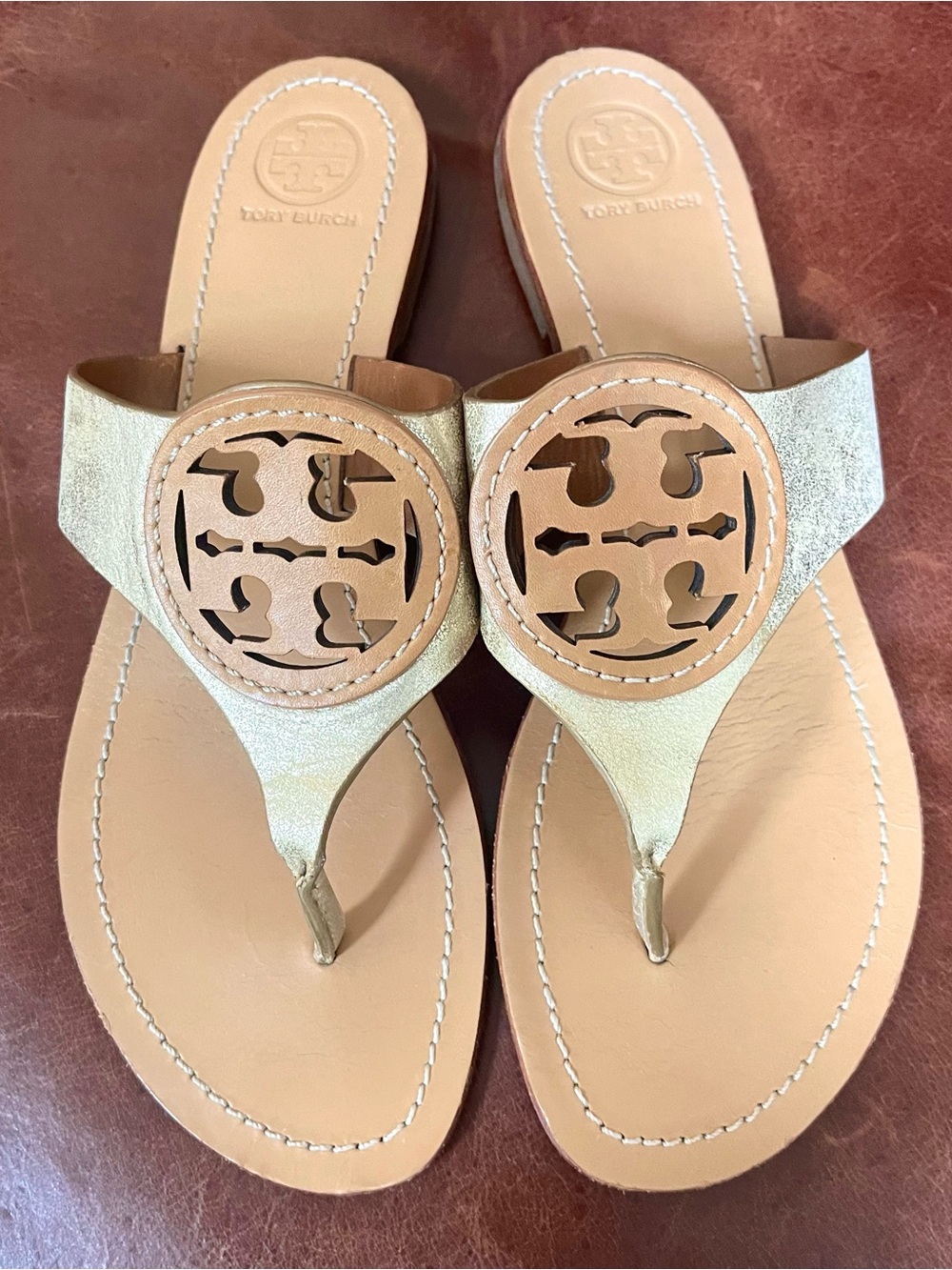 Tory Burch Louisa Leather Thong Sandals Size 8.5